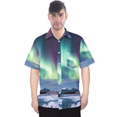 Northern Lights Aurora Night Nature Men s Hawaii Shirt