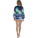 Northern Lights Aurora Night Nature Women s Long Sleeve Button Up Shirt View4