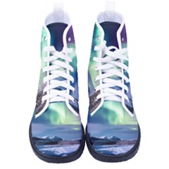 Northern Lights Aurora Night Nature Men s High-top Canvas Sneakers