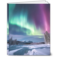 Northern Lights Aurora Night Nature 8  X 10  Softcover Notebook