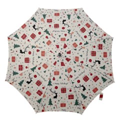 Happy Holiday Xmas Christmas Pattern Hook Handle Umbrellas (large)