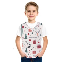 Happy Holiday Xmas Christmas Pattern Kids  Basketball Tank Top