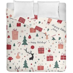 Happy Holiday Xmas Christmas Pattern Duvet Cover Double Side (california King Size)