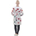 Happy Holiday Xmas Christmas Pattern Longline Hooded Cardigan View2