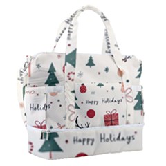 Happy Holiday Xmas Christmas Pattern Sports Shoulder Bag With Shoes Compartment by Paksenen