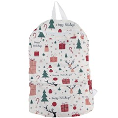 Happy Holiday Xmas Christmas Pattern Foldable Lightweight Backpack