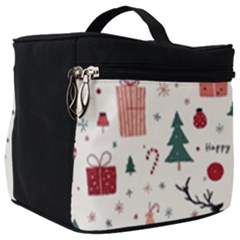 Happy Holiday Xmas Christmas Pattern Make Up Travel Bag (big)