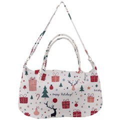 Happy Holiday Xmas Christmas Pattern Removable Strap Handbag by Paksenen