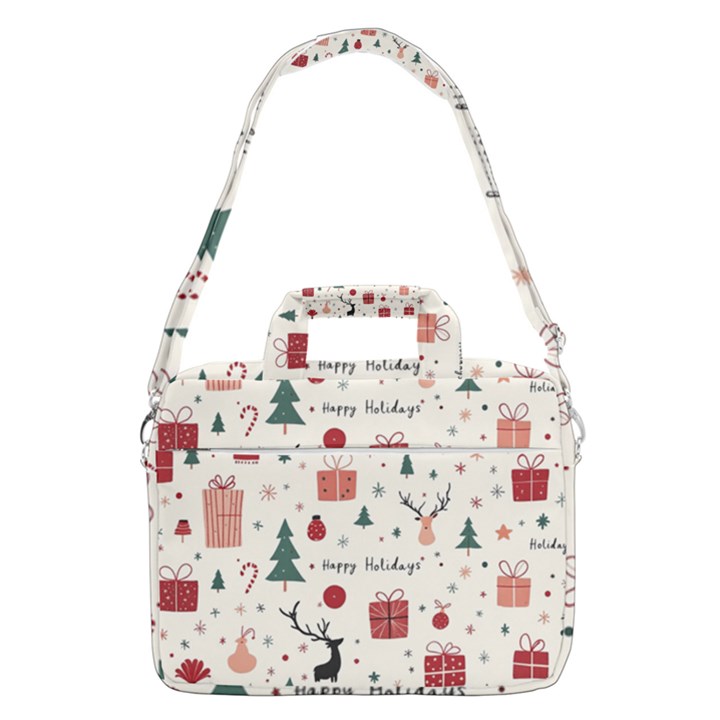 Happy Holiday Xmas Christmas Pattern MacBook Pro 15  Shoulder Laptop Bag