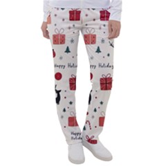 Happy Holiday Xmas Christmas Pattern Women s Casual Pants by Paksenen