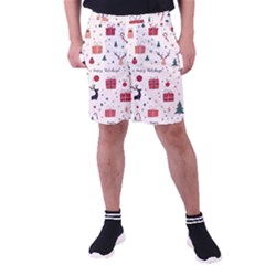 Happy Holiday Xmas Christmas Pattern Men s Pocket Shorts by Paksenen