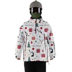 Happy Holiday Xmas Christmas Pattern Men s Ski And Snowboard Waterproof Breathable Jacket by Paksenen