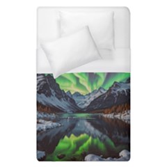 Lake Mountains Aorora Northern Lights Snow Duvet Cover (single Size)