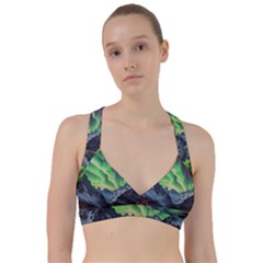 Lake Mountains Aorora Northern Lights Snow Sweetheart Sports Bra