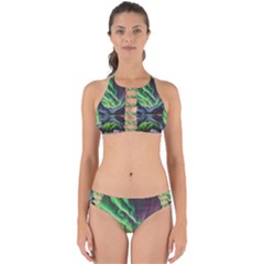 Lake Mountains Aorora Northern Lights Snow Perfectly Cut Out Bikini Set