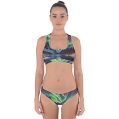 Lake Mountains Aorora Northern Lights Snow Cross Back Hipster Bikini Set