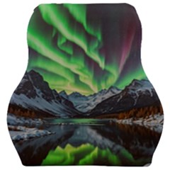 Lake Mountains Aorora Northern Lights Snow Car Seat Velour Cushion  by Paksenen