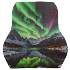 Lake Mountains Aorora Northern Lights Snow Car Seat Back Cushion  by Paksenen