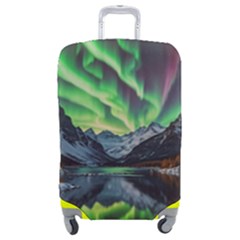 Lake Mountains Aorora Northern Lights Snow Luggage Cover (medium)