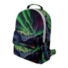 Lake Mountains Aorora Northern Lights Snow Flap Pocket Backpack (large)