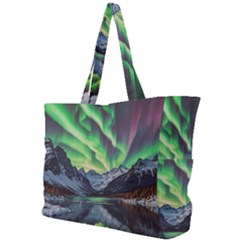 Lake Mountains Aorora Northern Lights Snow Simple Shoulder Bag