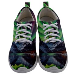 Lake Mountains Aorora Northern Lights Snow Mens Athletic Shoes