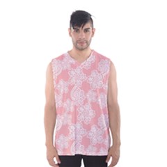 Lace White Ornamental Textile Men s Basketball Tank Top