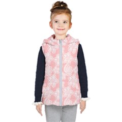 Lace White Ornamental Textile Kids  Hooded Puffer Vest