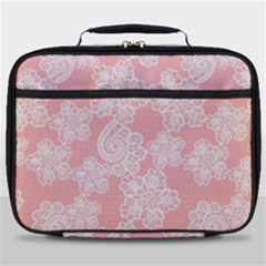 Lace White Ornamental Textile Full Print Lunch Bag