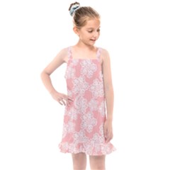 Lace White Ornamental Textile Kids  Overall Dress