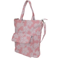 Lace White Ornamental Textile Shoulder Tote Bag