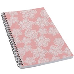 Lace White Ornamental Textile 5 5  X 8 5  Notebook