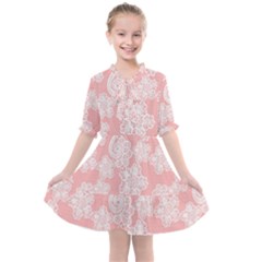 Lace White Ornamental Textile Kids  All Frills Chiffon Dress