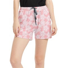 Lace White Ornamental Textile Women s Runner Shorts