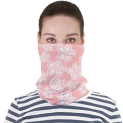 Lace White Ornamental Textile Face Seamless Bandana (adult) by Paksenen