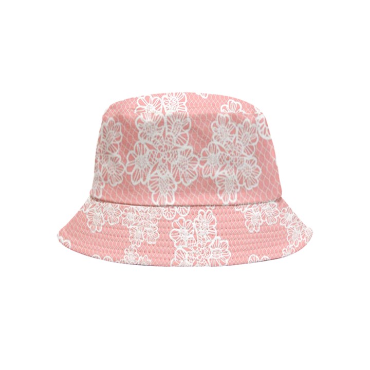 Lace White Ornamental Textile Bucket Hat (Kids)