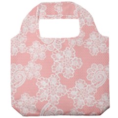 Lace White Ornamental Textile Foldable Grocery Recycle Bag