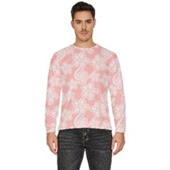 Lace White Ornamental Textile Men s Fleece Sweatshirt