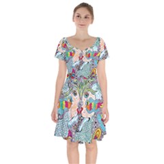 Supersonicangeldream Short Sleeve Bardot Dress