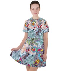 Supersonicangeldream Short Sleeve Shoulder Cut Out Dress  by chellerayartisans