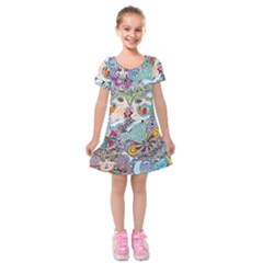 Supersonicangeldream Kids  Short Sleeve Velvet Dress