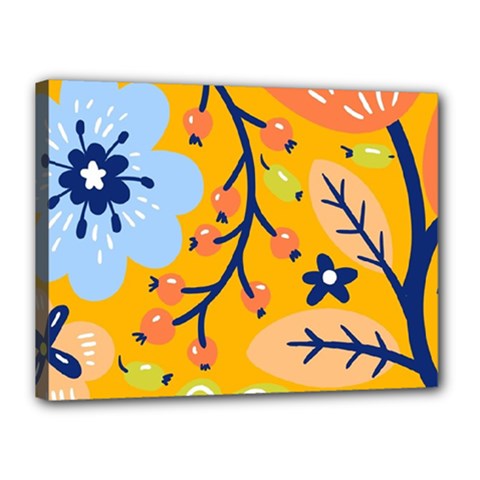 Floral Pattern Beautiful Aesthetic Canvas 16  X 12  (stretched) by Paksenen