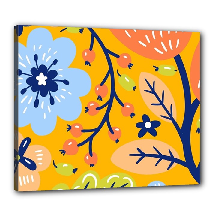 Floral Pattern Beautiful Aesthetic Canvas 24  x 20  (Stretched)