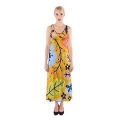 Floral Pattern Beautiful Aesthetic Sleeveless Maxi Dress