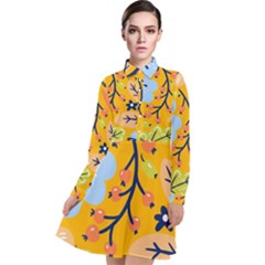 Floral Pattern Beautiful Aesthetic Long Sleeve Chiffon Shirt Dress