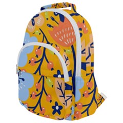 Floral Pattern Beautiful Aesthetic Rounded Multi Pocket Backpack