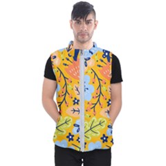 Floral Pattern Beautiful Aesthetic Men s Puffer Vest