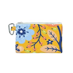 Floral Pattern Beautiful Aesthetic Canvas Cosmetic Bag (small)