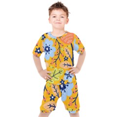 Floral Pattern Beautiful Aesthetic Kids  T-shirt And Shorts Set