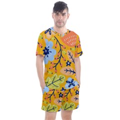 Floral Pattern Beautiful Aesthetic Men s Mesh T-shirt And Shorts Set